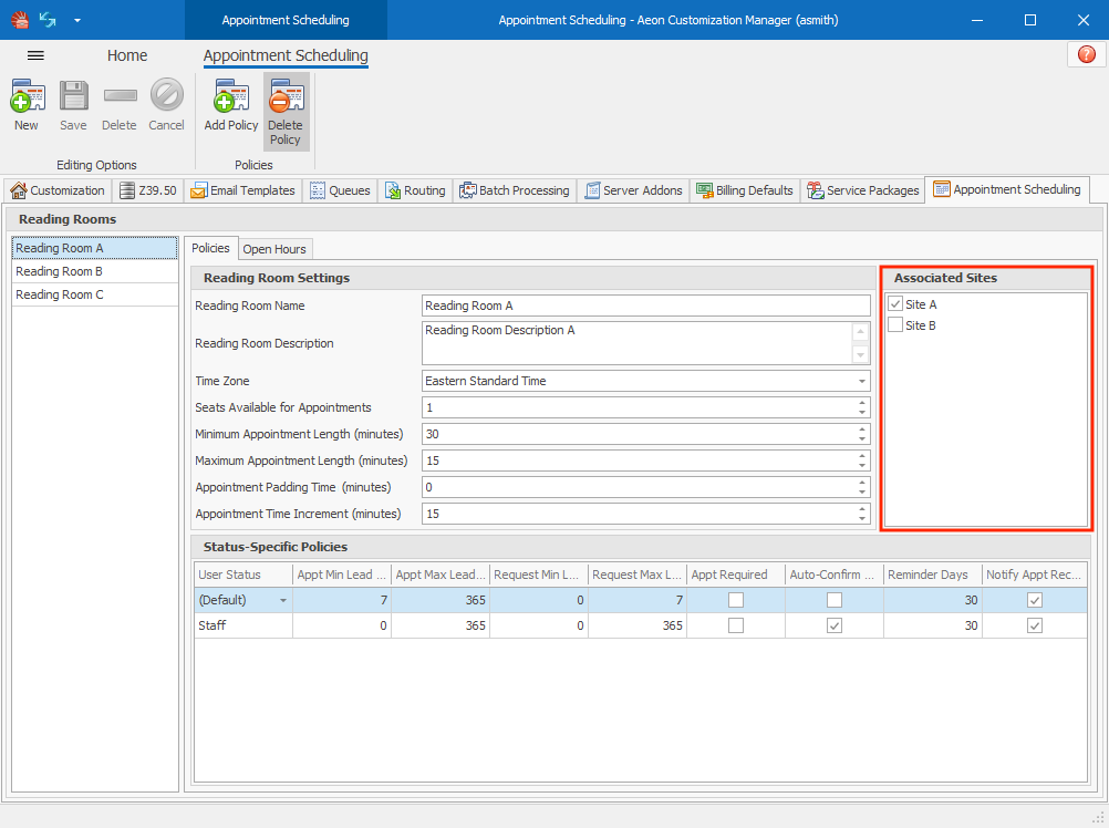 Aeon Customization Manager with Sites